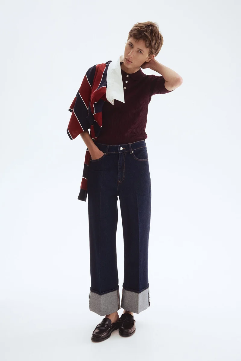 H&M Wide High Ankle Jeans