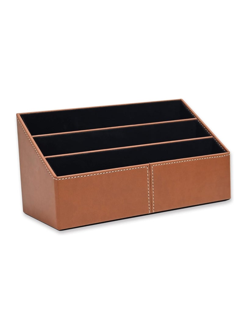 FIS - FIS 9 Pieces Executive Desk Set Italian PU, Brown Color - FSDS172BR - Image 1