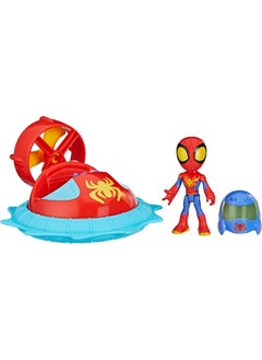 SPIDERMAN Marvel Spidey and His Amazing Friends Web-Spinners Spidey with Hover Spinner, Car Playset with Vehicle, Figure, and Accessory, Toy Cars for Kids 3 and Up  - Image 3
