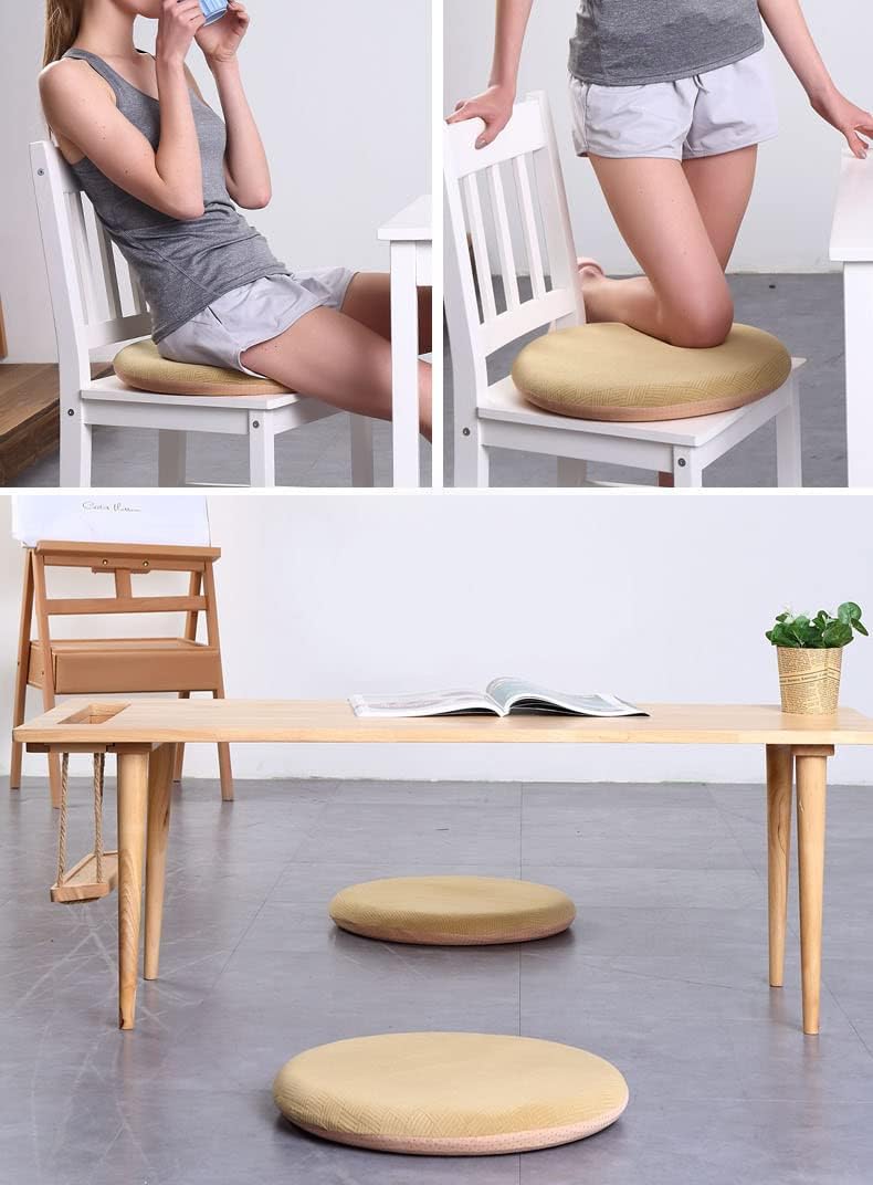 Sigmat Memory Foam Seat Cushion Anti-Slip Soft Round Stool Cushion Chair Pad 16 Inch Grey - Image 3