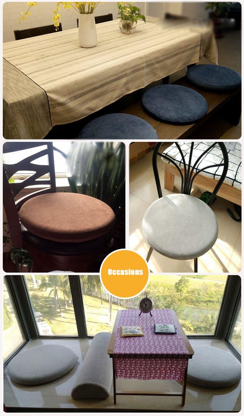 Sigmat Memory Foam Seat Cushion Anti-Slip Soft Round Stool Cushion Chair Pad 16 Inch Grey - Image 5
