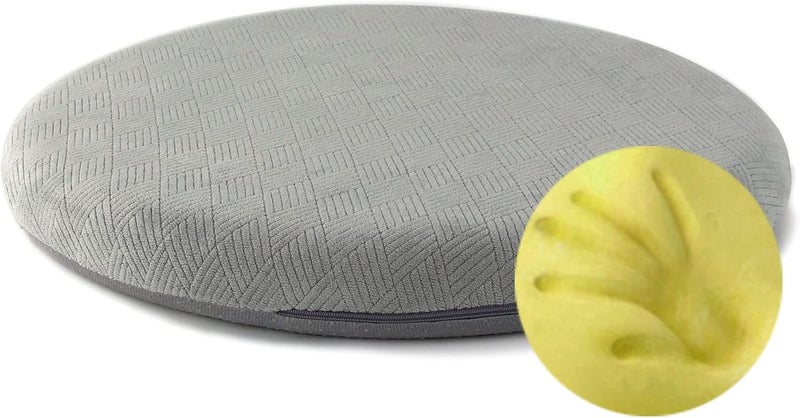 Sigmat Memory Foam Seat Cushion Anti-Slip Soft Round Stool Cushion Chair Pad 16 Inch Grey - Image 1