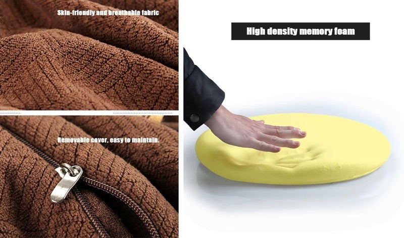 Sigmat Memory Foam Seat Cushion Anti-Slip Soft Round Stool Cushion Chair Pad 16 Inch Grey - Image 2