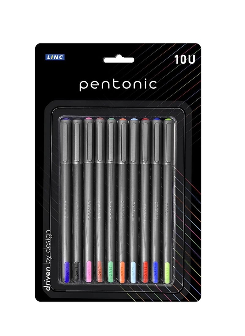Pentonic Multicolor Ball Point Pen, Pack of 10  - Image 2