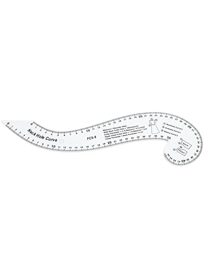 Generic 7Pcs Sewing Ruler Tailor Set Clear French Curve Ruler Sewing Ruler Set Rulers Ruler Racks Rulers High Accuracy Scale Fashion Pattern Design Ruler Set for Making Pattern Drafting  - Image 5