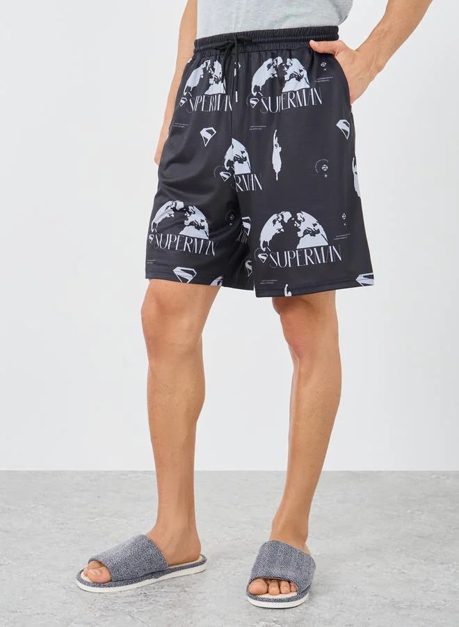 Styli Styli Superman Slogan Print Tank and Shorts Set