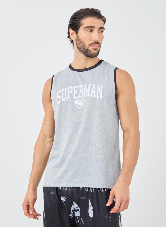 Styli Superman Slogan Print Tank and Shorts Set - Image 2