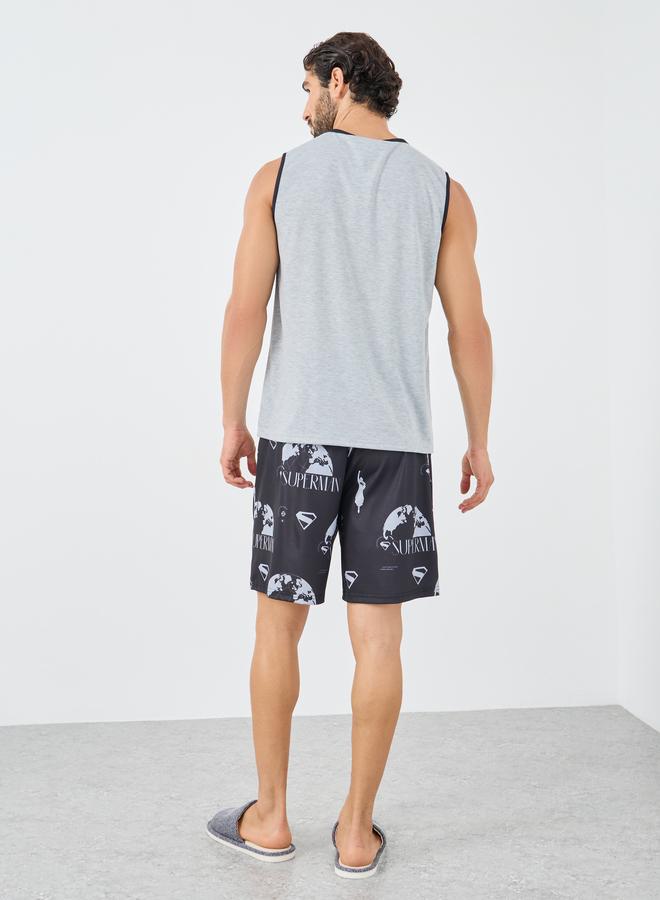 Styli Superman Slogan Print Tank and Shorts Set - Image 4