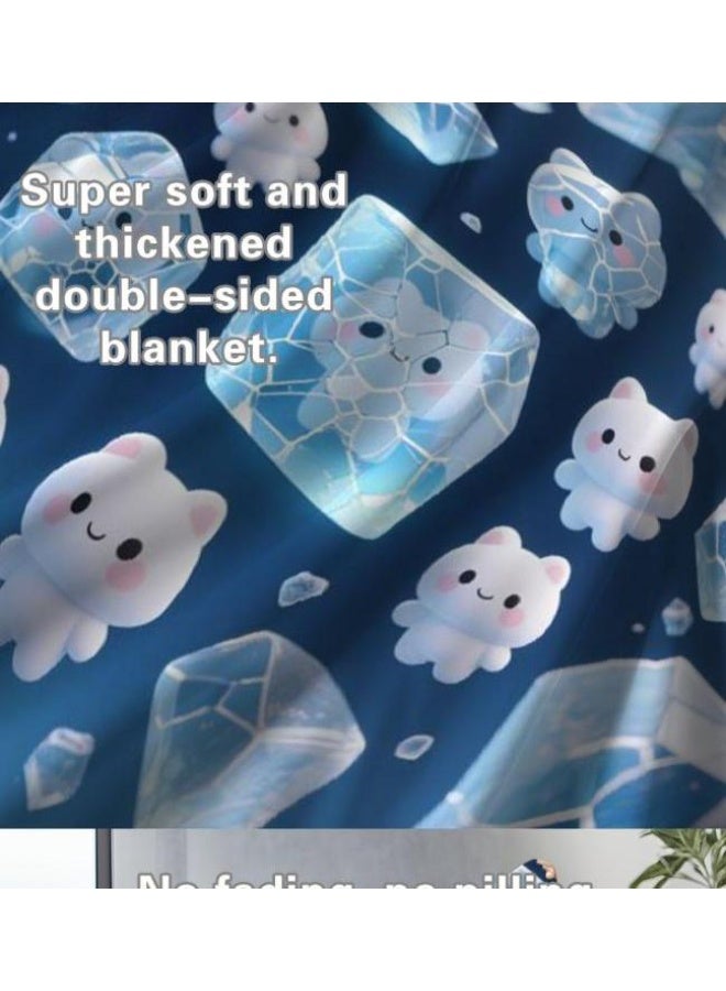 general Flannel thin blanket (warm and comfortable, suitable for sleep, gaming, dust removal and sandproof) 150cm*200cm - 706 - Image 4