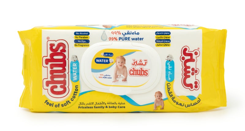 Chubs مناديل مبللة بالماء - مناديل أطفال تعتمد على 98% ماء - خالية من الكحول - عبوة 40 مناديل - Image 1