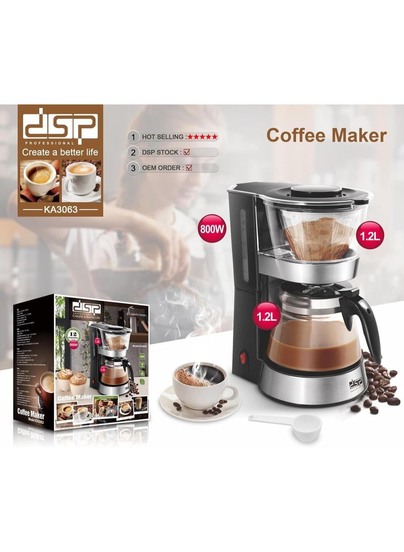 DSP KA3063 Electric Coffee Maker 1.2L - Image 4