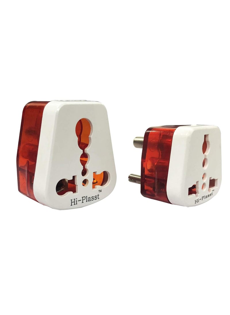 HI PLASST PINS N PLUGS HiPLASST Conversion Plugs 5A 13A 6A 16A Pack of 4 3pin Travel Converter Plugs with Universal Socket for All Types of Indian and International Plugs  - Image 3