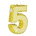 Blue Panda Gold Foil Number 5 Pinata  Pinatas for Birthday Party Table Centerpiece  Game  EasyFill Design  5th Birthday Decorations  Gold Paper Small 155 x 105 x 3 in - Image 4