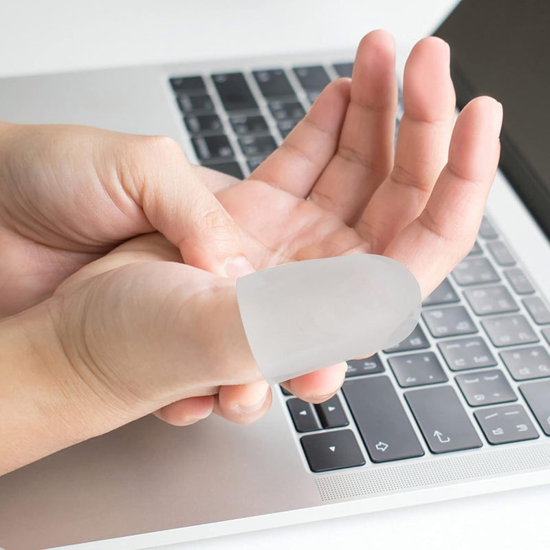 klarako Gel Finger Cover 20pcs Clear Finger Protectors Silicone Finger Cots Fingertips Hot Finger Caps for Protection Assorted Color Silicone Thumb Protector - Image 5