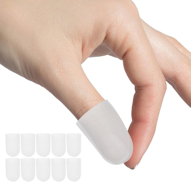klarako Gel Finger Cover 20pcs Clear Finger Protectors Silicone Finger Cots Fingertips Hot Finger Caps for Protection Assorted Color Silicone Thumb Protector - Image 4