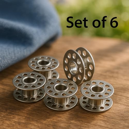 Vemlons Bobbins Metal/Steel bobbins Sewing Machines Bobbins for Usha/Singer/bobbins,/Stainless Steel Sewing Machine Accessories 6 Bobbins/Any Automatic Sewing Machines bobbins Set of 6 piece - Image 2