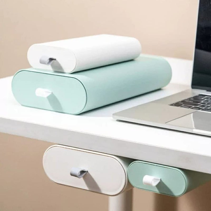 ZURATO Plastic Organizer Box Storage Box Container Under Desk Drawer Selfadhesive Pencil Tray Cosmetics Case Pen Barrel Table Storage Box - Image 3
