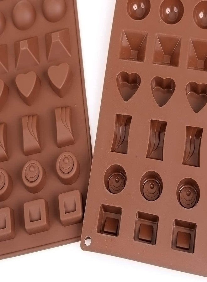 BAKERS 4U قالب شوكولاتة بـ 30 تجويفًا، 3 عبوات من قوالب الشوكولاتة والحلوى والجيلي المصنوعة من السيليكون غير اللاصق والمناسب للطعام - 6 أشكال - Image 4