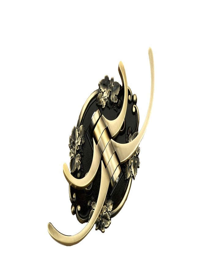 Indeed Flower Design Brass Antique Cloth Hook, Robe Hook/Cloth-Towel Hanger Bathroom Accessories/4 Pin Wall Mounted Movable Key Stand Key Holder for Home & Office - Image 2