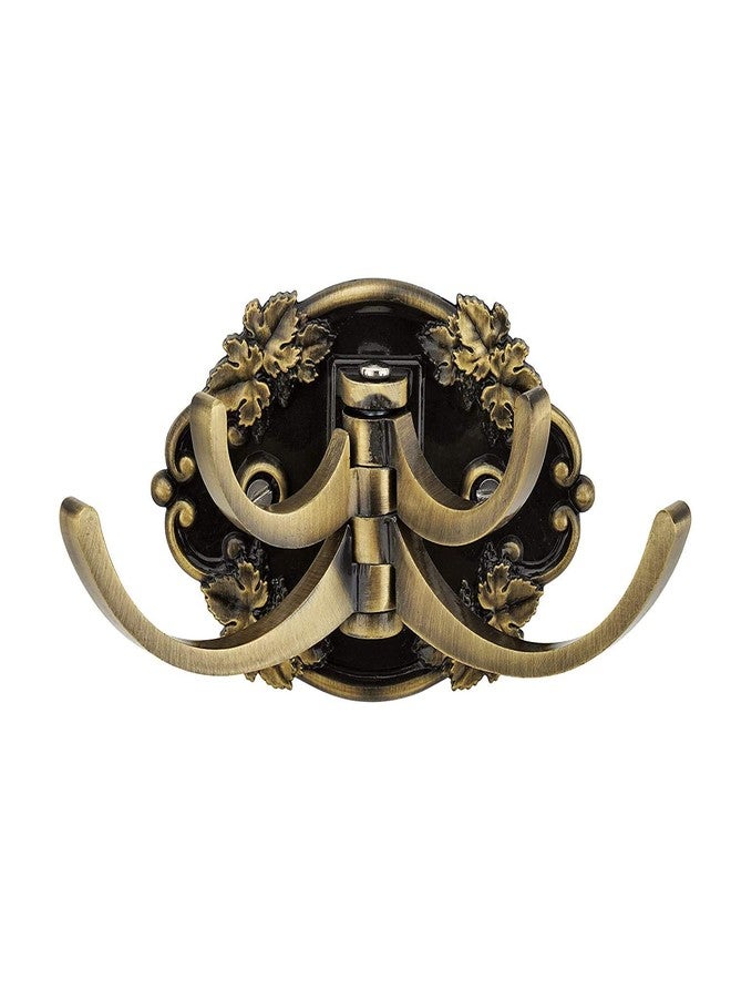 Indeed Flower Design Brass Antique Cloth Hook, Robe Hook/Cloth-Towel Hanger Bathroom Accessories/4 Pin Wall Mounted Movable Key Stand Key Holder for Home & Office - Image 4