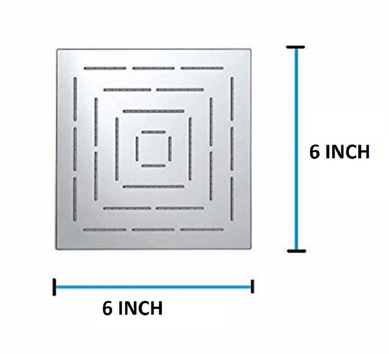 KYOTO (FOX) Wall Mounted CP Over Head Shower Stainless Steel 6"X6" inch Without Arm High Pressure Water Saving Filtered Adjustable Rainfal & Rain Spray Overhead Shower for Bathroom Accessories - Image 4