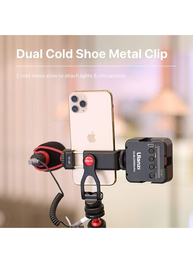 يولانزي حامل هاتف معدني ULANZI ST-10 للترايبود – مشبك قابل للتعديل مع قاعدة باردة ومسمار تثبيت 1/4" لهواتف iPhone وSamsung وأندرويد – مناسب للترايبود والستاندات والريغات - Image 2