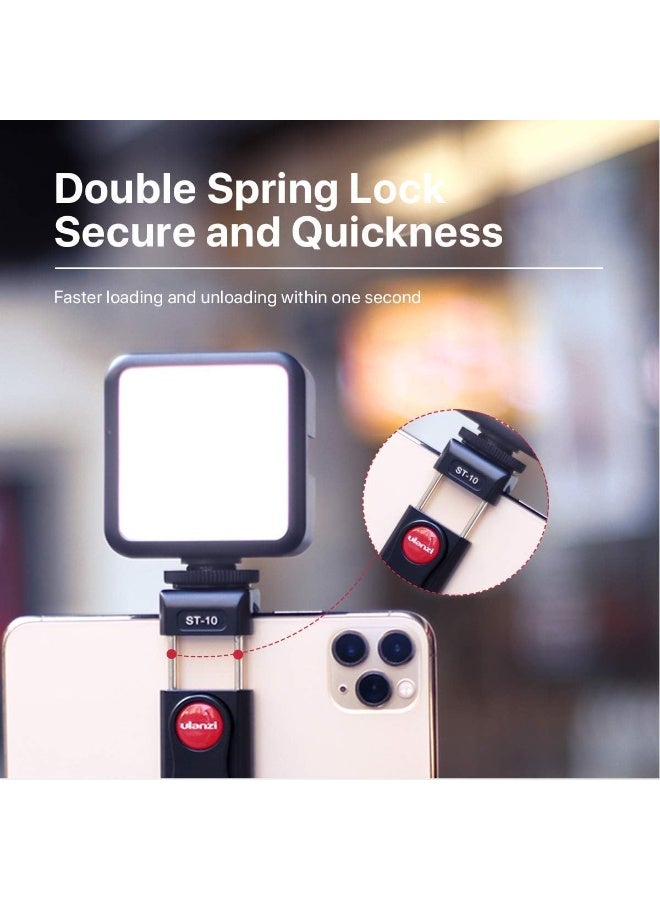 يولانزي حامل هاتف معدني ULANZI ST-10 للترايبود – مشبك قابل للتعديل مع قاعدة باردة ومسمار تثبيت 1/4" لهواتف iPhone وSamsung وأندرويد – مناسب للترايبود والستاندات والريغات - Image 3