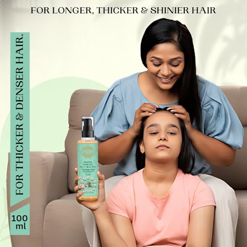 Exotic Aromas Hair Oil Blend of 11 Ayurvedic Herbs, 100 Ml, with Rosemary, Bhringraj, Bhrami, Amla, Almond Oil, For Thicker, Stronger & Shinier Hair - Image 4