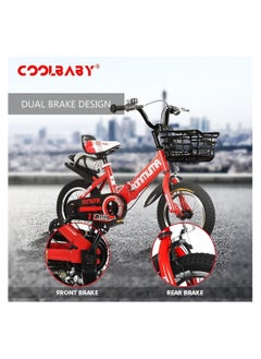 Cool Baby 12 inch Kids Bike with Handbrake and Basket with Training Wheels and Fenders Princess Bike  - Image 4