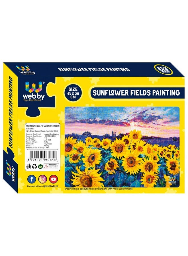 Webby Sunflower Fields Painting Jigsaw Puzzle, 252 Pieces - Kids - Image 5
