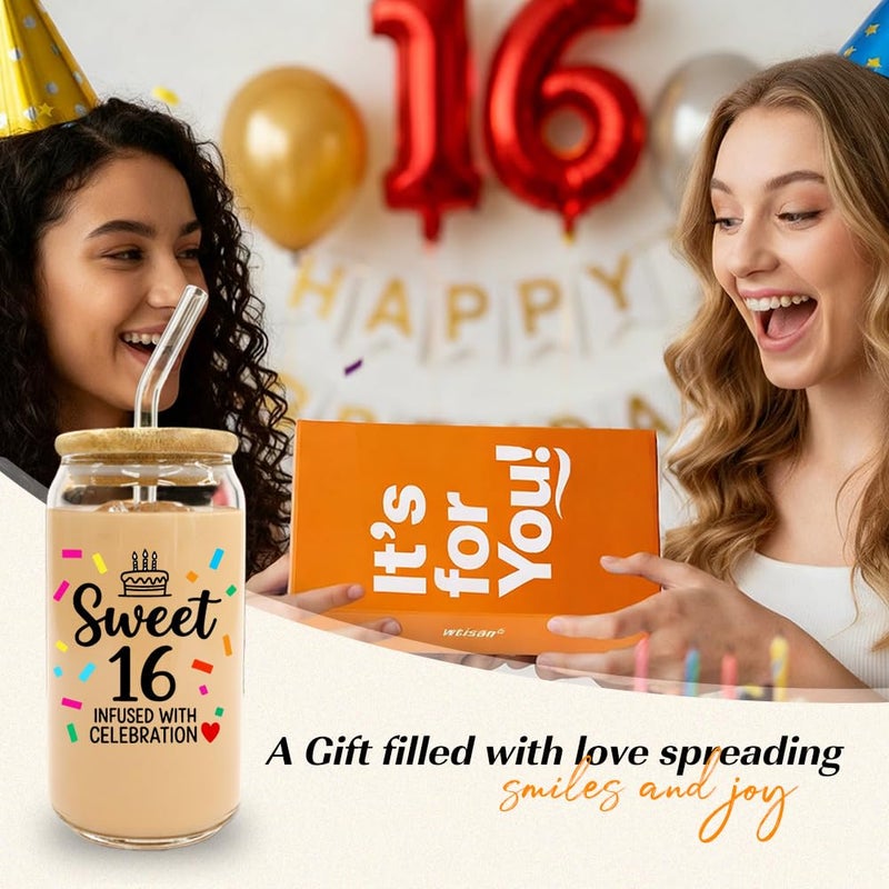 wtisan Sweet 16 Gifts for Girls: Happy 16th Birthday Gift for Girls, 16 Birthday Set - Image 2
