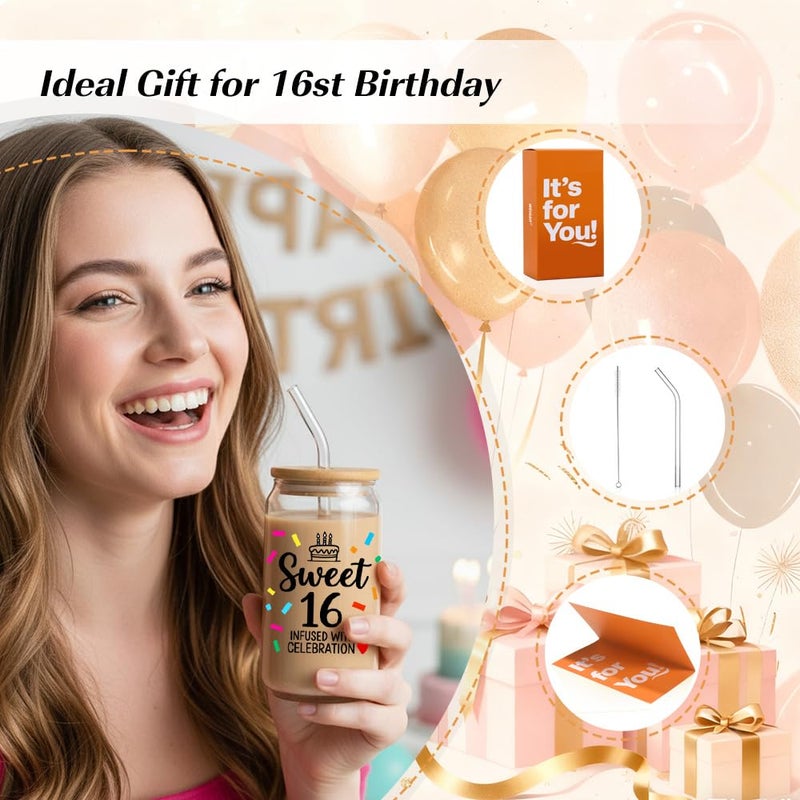 wtisan Sweet 16 Gifts for Girls: Happy 16th Birthday Gift for Girls, 16 Birthday Set - Image 3