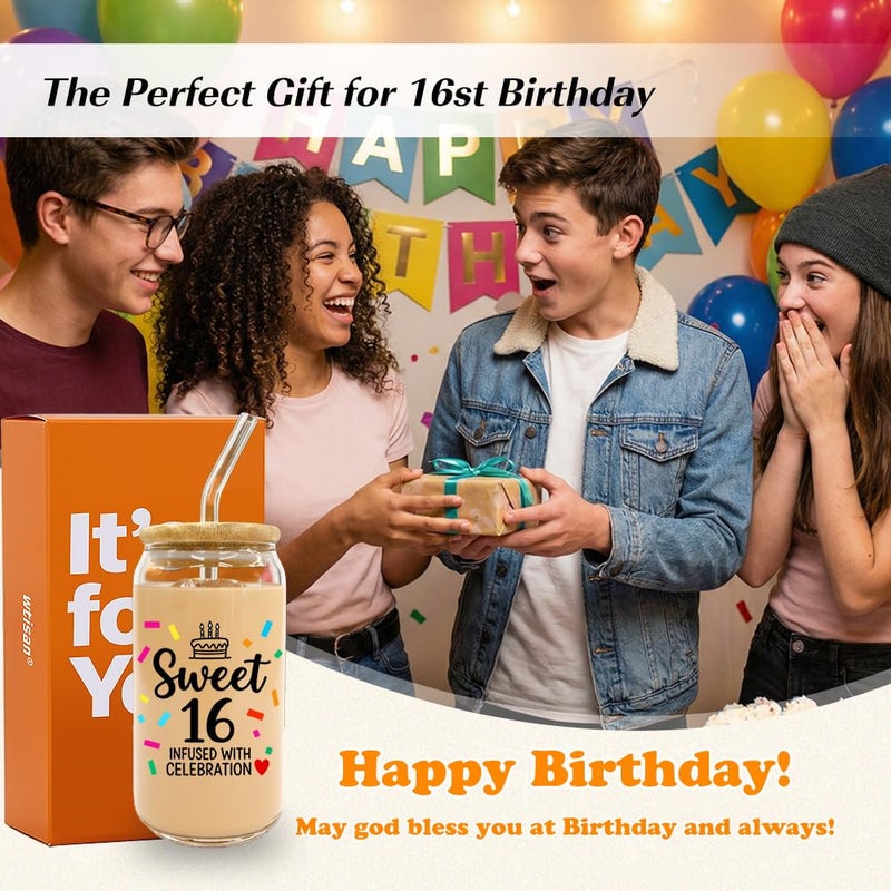 wtisan Sweet 16 Gifts for Girls: Happy 16th Birthday Gift for Girls, 16 Birthday Set - Image 4