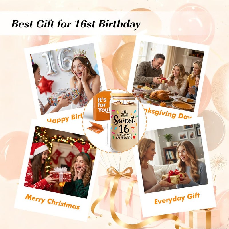 wtisan Sweet 16 Gifts for Girls: Happy 16th Birthday Gift for Girls, 16 Birthday Set - Image 5
