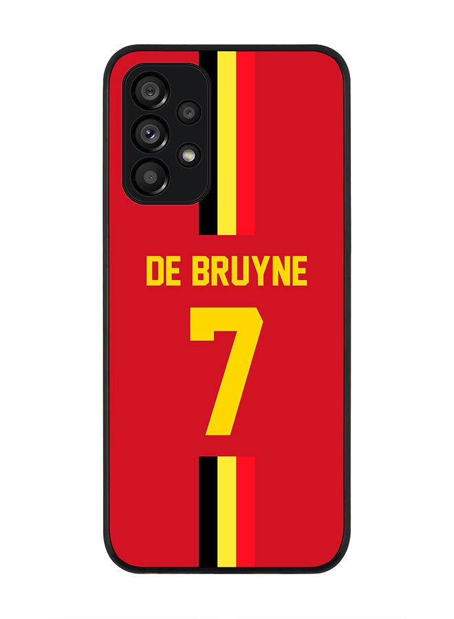 Stylizedd Rugged Black edge case for Samsung Galaxy A23 (LTE/4G) Slim fit Soft Case Flexible Rubber Edges Anti Drop TPU Gel Thin Cover - Football Team - Belgium Player Name - De Bruyne - Image 1