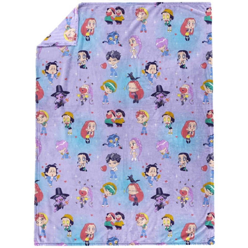 Jay Franco Kids Plush Throw Blanket â€“ Ultra Soft Cozy Plush Fleece for Bed, Couch, Sofa, Home DÃ©cor, Official Licensed Huntrix and Saja Boys, Light Purple - Kpop Demon Hunters, 50x60 - Large Throw - Image 1