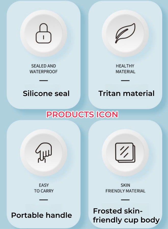 Run  Tritan Plastic Sports Water Bottle Gradient Color Sports Bottle High Temperature Resistant Blue and White 760ML With Carry Strap - Image 3