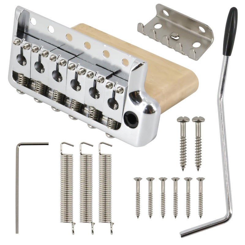 Domofa Tremolo Bridge for PRS Style Electric Guitar 525mm Full Solid Brass 6Screws Tremolo Bridge Silver - Image 2