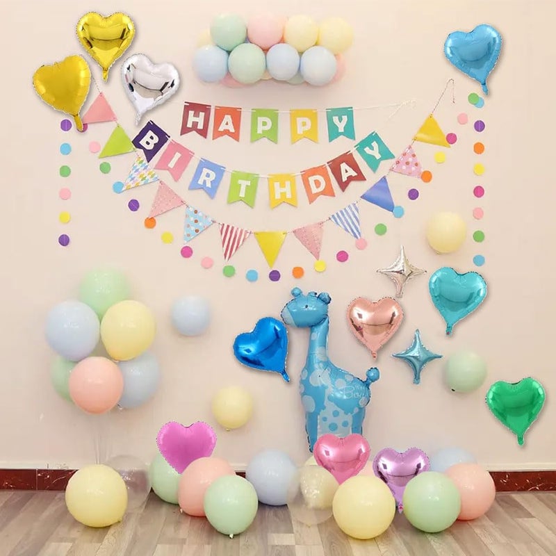 AnnoDeel 50 pcs 10 Inch Heart Foil Balloons, Multi-colored Heart Mylar Balloons Mixed Color for Wedding Birthday Baby Shower Party Decoration - Image 3