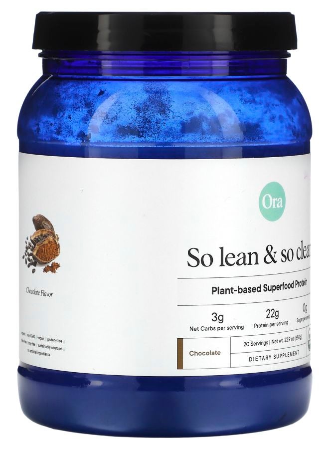 Ora بروتين الشوكولاتة النباتي الفائق النحافة والنظافة 22.9 أونصة (650 جرام) - Image 2