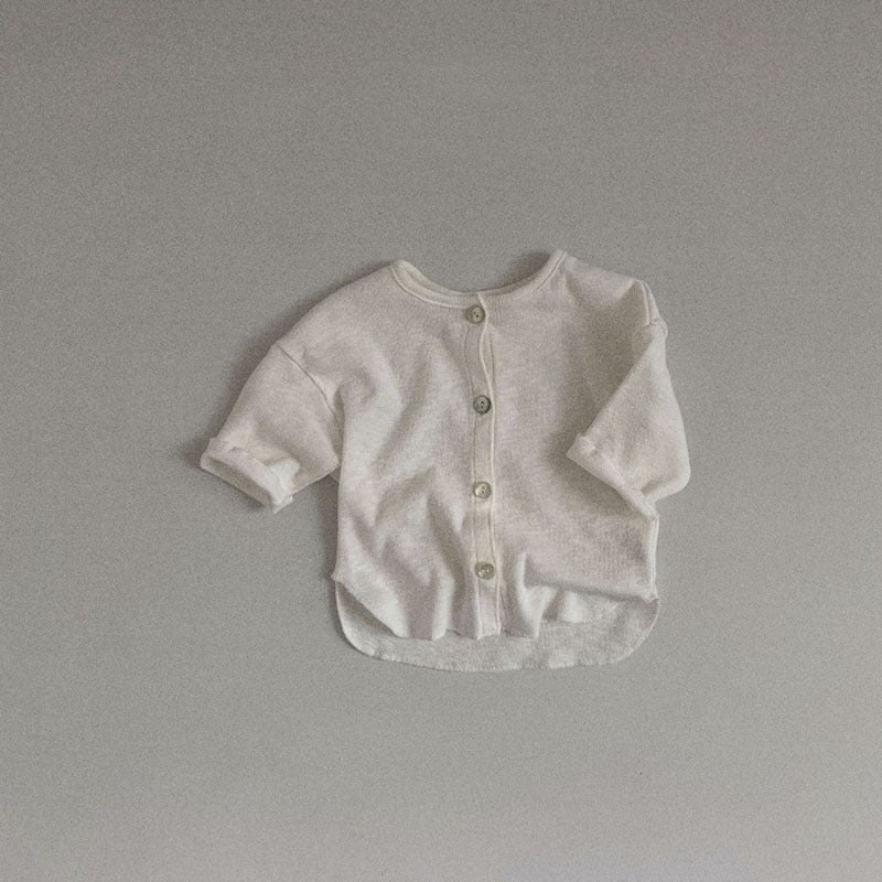 Korean-style Ins Baby and Young Childrens Wear Simple Fashionable Casual Cardigan Summer Thin Long-sleeved Baby Air-conditioning Suit Sun-protective Suit Creamy-white  - Image 5