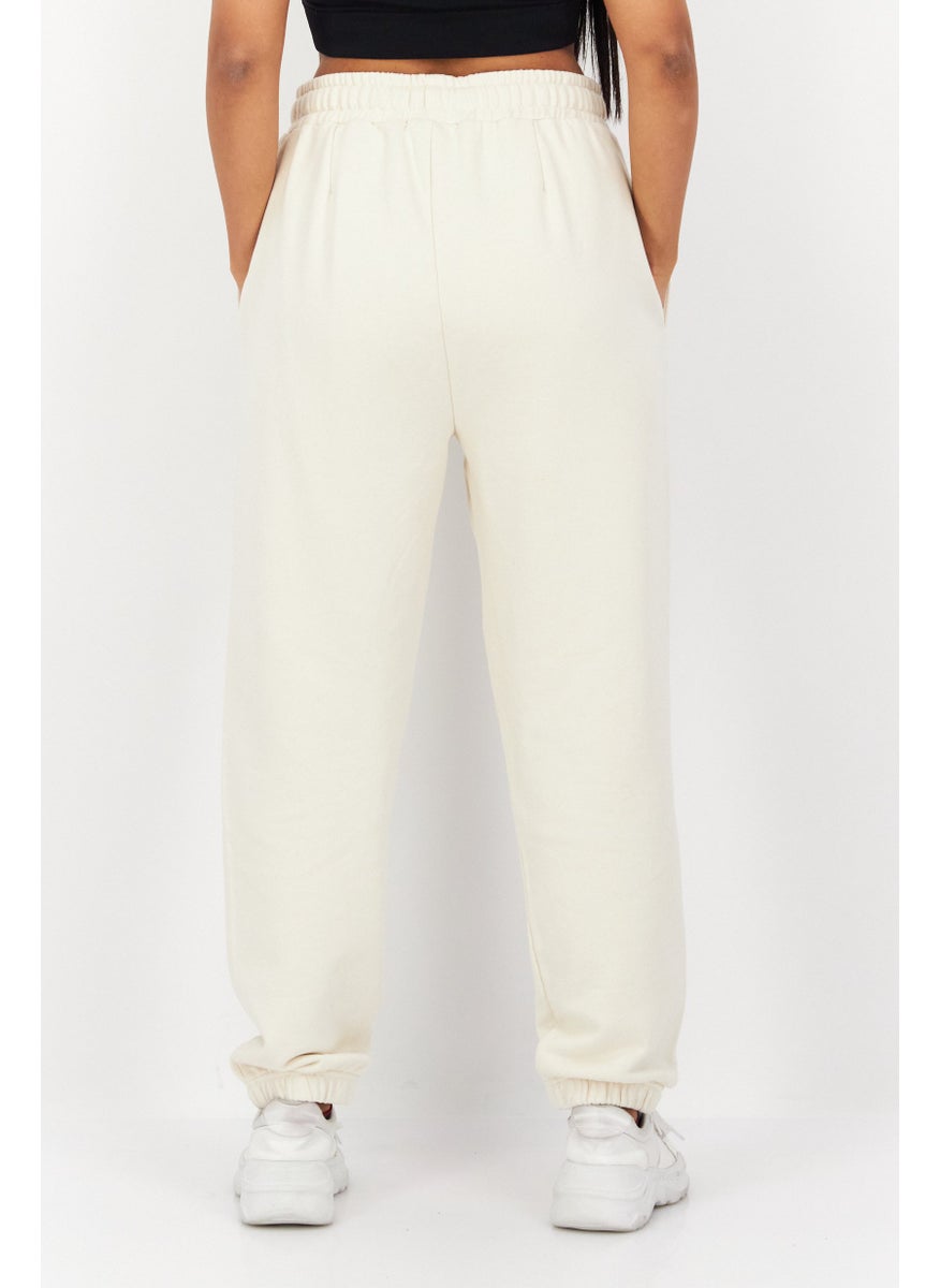 Tchibo - Women Regular Fit Plain Sweatpants, Beige - Image 1