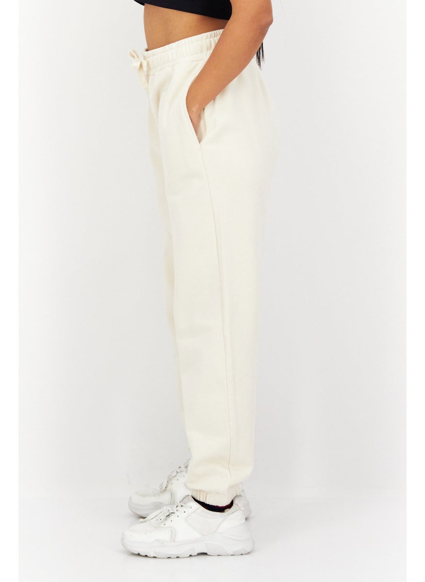 Tchibo - Women Regular Fit Plain Sweatpants, Beige - Image 1