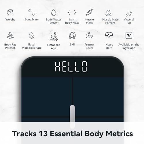 Wyze Smart Scale X - Digital Bathroom Scale for Body Weight, BMI, Body Fat, Muscle Mass, Heart Rate Monitor | Sync with Health Apps | Body Composition Analyzer for People, Baby & Pet, 400 lbs (Black) - Image 3