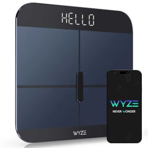 Wyze Smart Scale X - Digital Bathroom Scale for Body Weight, BMI, Body Fat, Muscle Mass, Heart Rate Monitor | Sync with Health Apps | Body Composition Analyzer for People, Baby & Pet, 400 lbs (Black) - Image 1