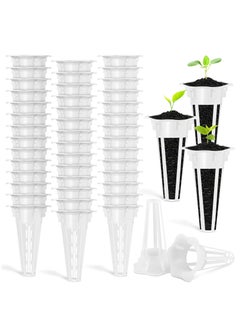 KASTWAVE 50PCS Grow Baskets, Plant Growing ContainersReplacement Grow Basket Plant Pod for Grow Sponges and Hydroponic Growing System White  - Image 1