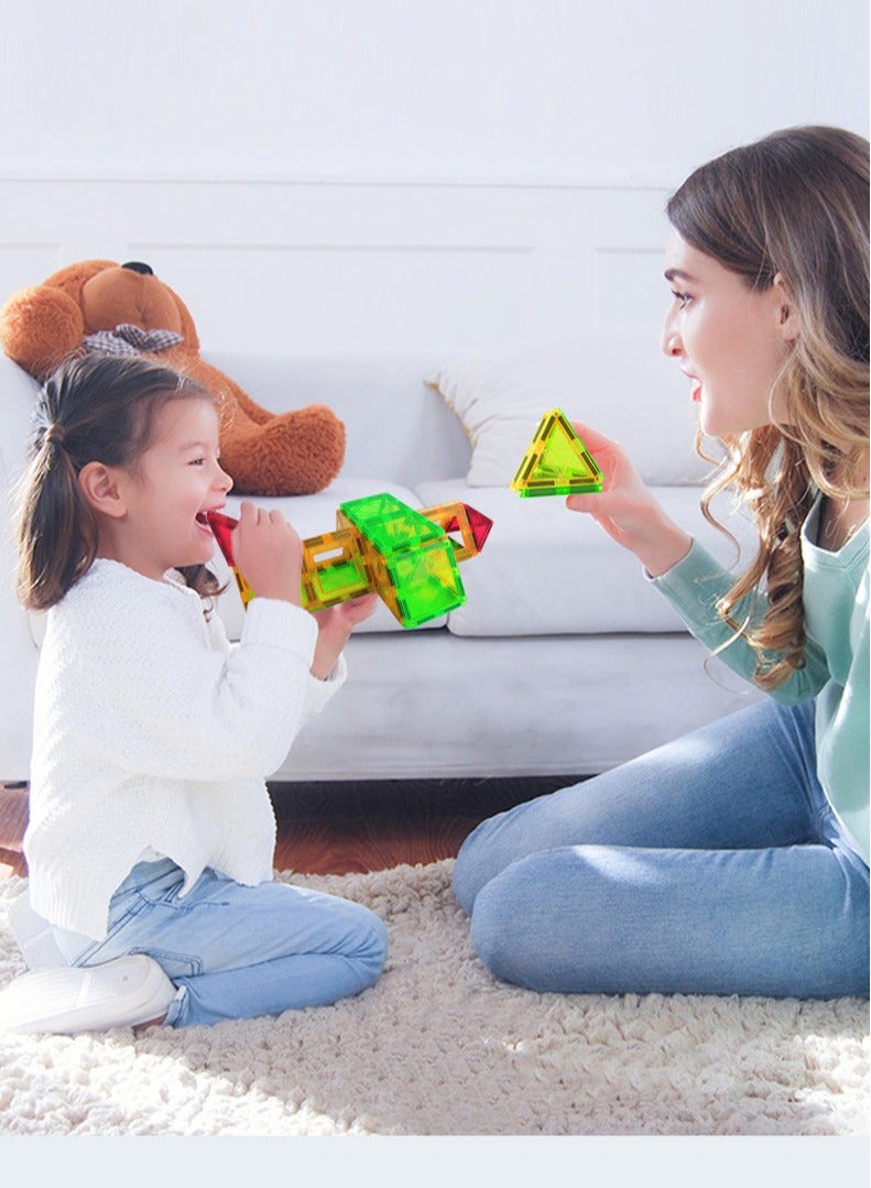 Loquat 120 Piece Magnetic Tiles, Construction Magnetic Blocks Toy Set 120 pcs 3+ Years - Image 4