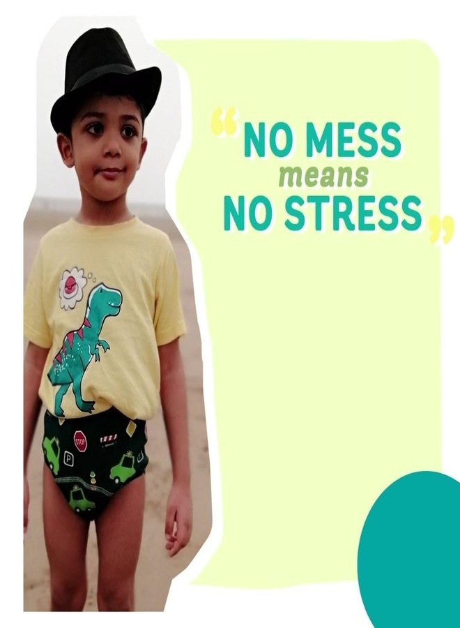 Kindermum, Training Pants, Quick-Dry Cotton Padded Underwear, Organic Dyes, Semi-Waterproof Shell, 4-Layer Absorbency, Pack of 2, Size M (7-11 Kg Kids) Aged 9-12 Months - Image 2