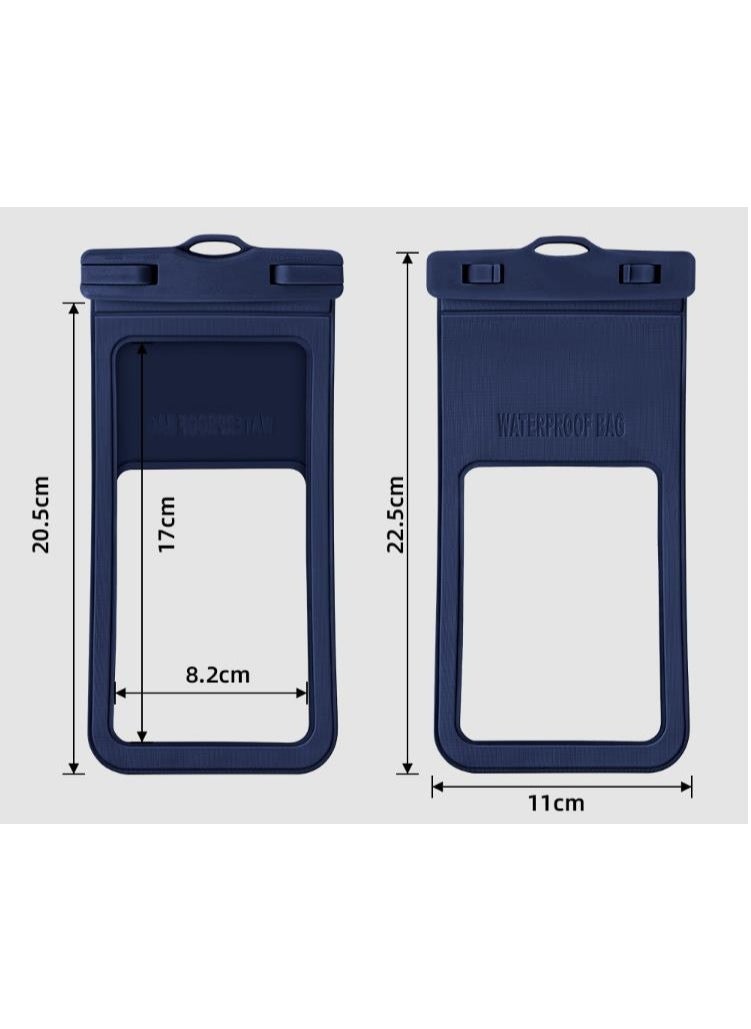 Golden 2 Pack Waterproof Phone Pouch Universal IPX8 Waterproof Phone Case with Detachable Lanyard Cellphone Dry Bag for Phone Up to 7.2" Underwater Screen Touchable Travel Beach Essentials (D15-1)  - Image 2