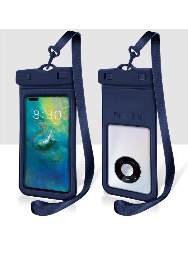 Golden 2 Pack Waterproof Phone Pouch Universal IPX8 Waterproof Phone Case with Detachable Lanyard Cellphone Dry Bag for Phone Up to 7.2" Underwater Screen Touchable Travel Beach Essentials (D15-1)  - Image 3
